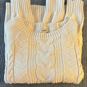 L.L. Bean Women's Ivory Cable Knit Sweater